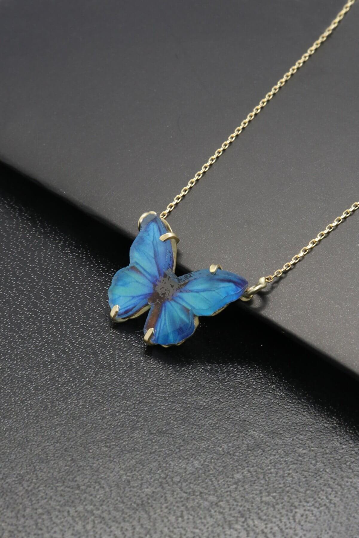 14 Ayar Altın Kelebek Kolye